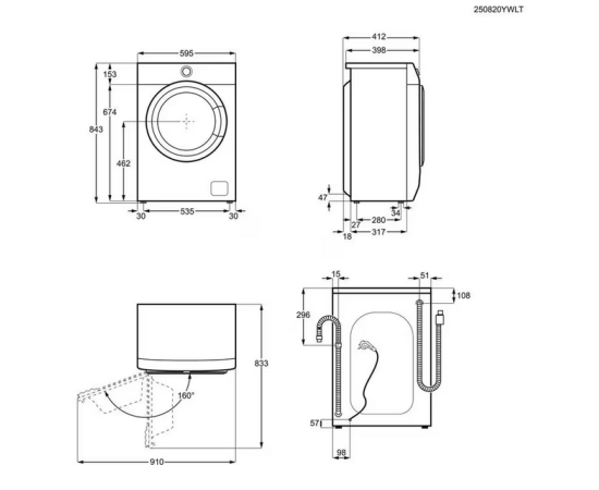 AEG L6SE26WE Veļas mazg. mašīna 6000.sērija ProSense® 6kg 1200rpm Veļas mazgājamās mašīnas