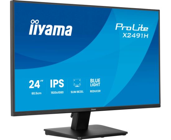 Iiyama ProLite X2491H-B1 (60.5 cm (23.8 inches), black (matt), FullHD, IPS, HDMI, DP, 120Hz panel) Monitori