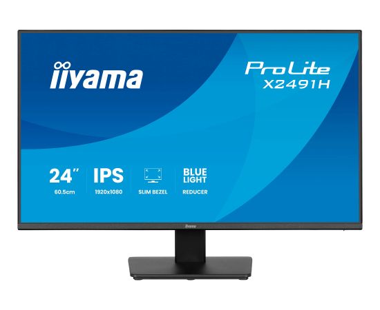 Iiyama ProLite X2491H-B1 (60.5 cm (23.8 inches), black (matt), FullHD, IPS, HDMI, DP, 120Hz panel) Monitori