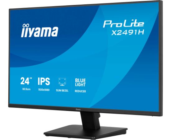 Iiyama ProLite X2491H-B1 (60.5 cm (23.8 inches), black (matt), FullHD, IPS, HDMI, DP, 120Hz panel) Monitori