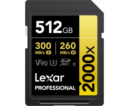 Lexar Professional 2000x SDXC 512 GB Class 10 UHS-II/U3 V90 (LSD2000512G-RNNNG) Карты памяти