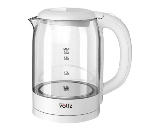 Oliver Voltz 5OV51230XW, elektriskā tējkanna, 2200 W, 1,7 l,augstas kvalitātes stikla korpuss, balta Tējkannas (elektriskās)