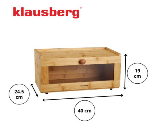 Bambusa maizes kaste ar akrila priekšpusi, 40 × 24,5 × 19 cm, Klausberg KB 7924 Citi trauki