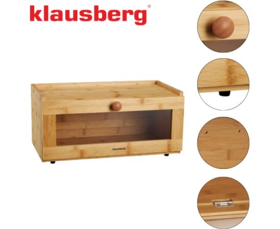 Bambusa maizes kaste ar akrila priekšpusi, 40 × 24,5 × 19 cm, Klausberg KB 7924 Citi trauki