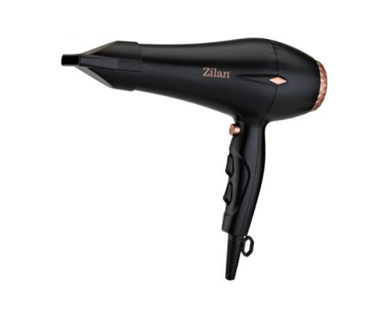 Matu fēns Zilan ZLN 1239, 2200W, 3 temperatūras iestatījumi, 3 ātrumi, koncentrators, difuzors, meln Matu fēni