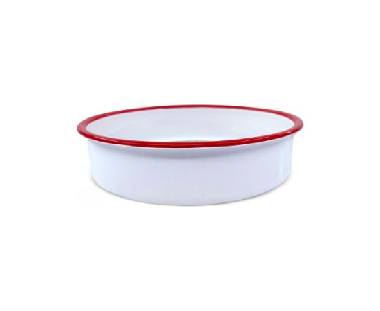 Apaļa emaljēta cepamforma Oliver Voltz 5V1222KR24, 24×6,0 cm, balta Citi virtuves piederumi