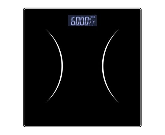 Rosberg 5R51650GBK, elektroniskie ķermeņa svari līdz 180 kg, LCD displejs, melnā krāsā Ķermeņa svari