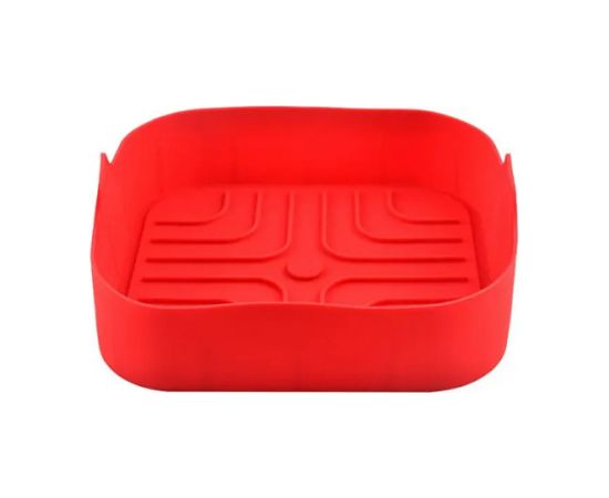 Silikona ieliktnis priekš AirFryer Rosberg R51980SS, 20,5x20,5x5,5cm, sarkans Citi virtuves piederumi