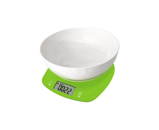Virtuves svari ar bļodu Rosberg R51651Q, 5kg., 2xAAA batarejas, LED displejs Svari (virtuves)