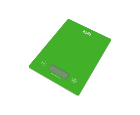 Oliver Voltz Kitchen scale Voltz OV51651K, 5kg., 2xAAAbatteries, LCD screen, Green Svari (virtuves)