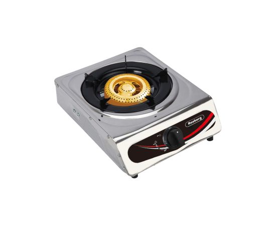 Single gas hob Rosberg R51454A, 30 mbar, Stainless steel, Cast iron  burner Gāzes Plītis