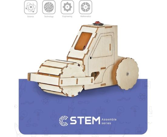 Extradigital Wooden Assembly Kit Electric Road Roller, STEM Educational Toy Конструкторы