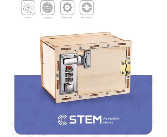 Extradigital Wooden Assembly Kit Mechanical Lockbox, STEM Educational Toy Конструкторы