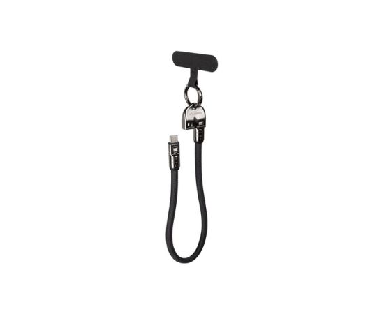 Lanberg USB-C M/M Lanyard/Keychain Cable, 0.3 m, 240 W CA-CMCM-10LN-0003-BK Data USB kabeļi