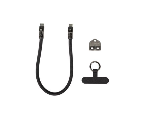 Lanberg USB-C M/M Lanyard/Keychain Cable, 0.3 m, 240 W CA-CMCM-10LN-0003-BK Data USB kabeļi