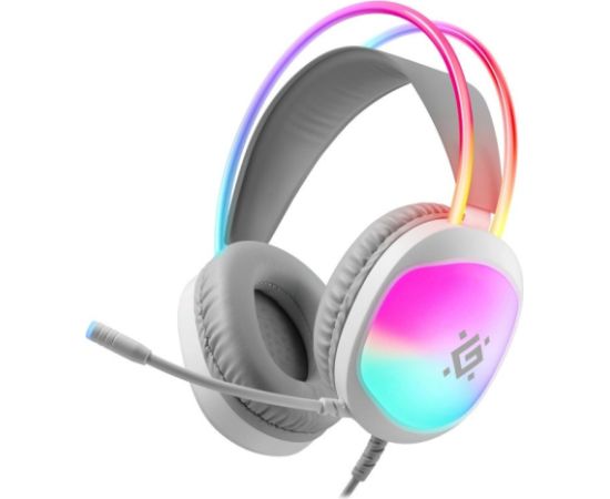 HEADPHONES DEFENDER ECLIPSE RGB WHITE Austiņas
