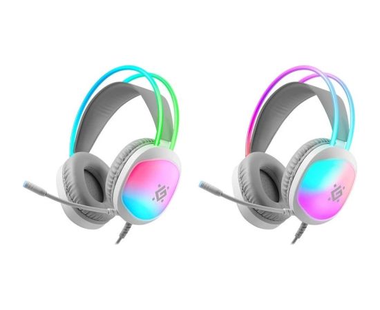 HEADPHONES DEFENDER ECLIPSE RGB WHITE Austiņas