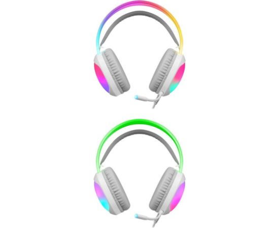 HEADPHONES DEFENDER ECLIPSE RGB WHITE Austiņas
