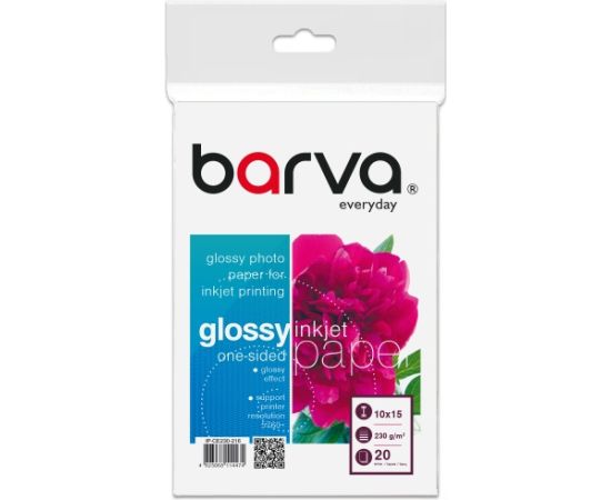 Photo Paper Barva (IP-CE230-216) Everyday Glossy 230 g/m², 10x15 cm, 20 sheets Бумага для принтеров