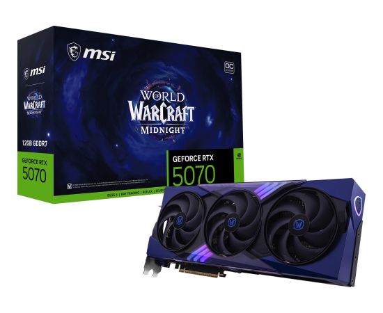 MSI GeForce RTX 5070 World of Warcraft Midnight Void Edition OC 12GB GDDR7 DLSS4 (G507012WMVEC) Новинки Компьютерная техника