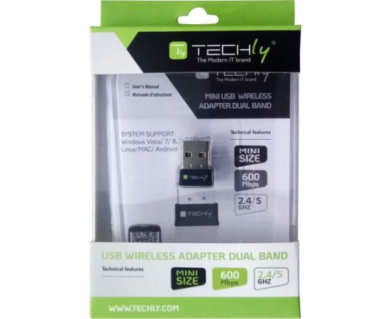 Tīkla karte Techly AC600 (I-WL-USB-600TY) Новинки Компьютерная техника