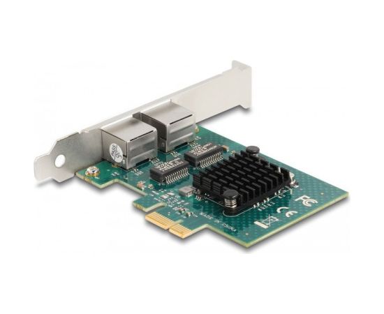 Tīkla karte Delock - Netzwerkadapter - PCIe 2.0 Low-Profile - Gigabit Ethernet x 2 Новинки Компьютерная техника