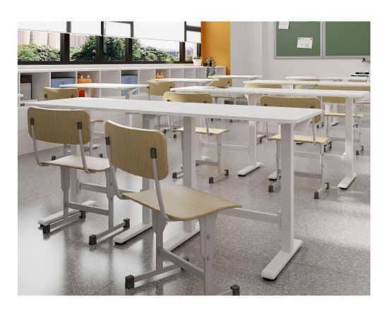Desk ERGO manual 120x60xH70-115cm, oak/white Новинки Для дома и сада 