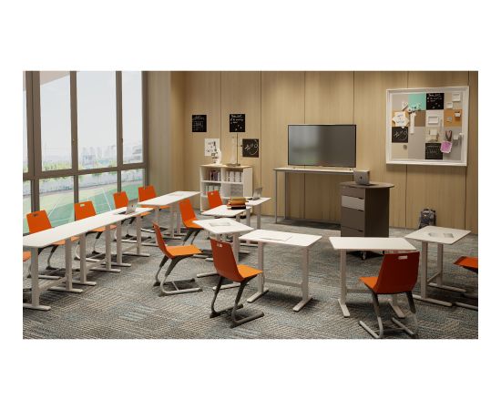 Desk ERGO manual 120x60xH70-115cm, oak/white Новинки Для дома и сада 