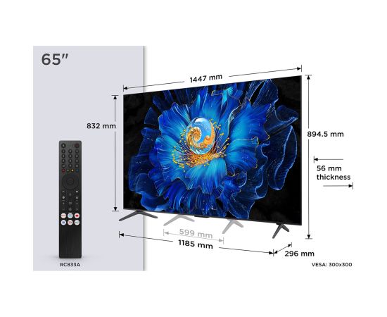TCL C6KS 65C6KS TV 165.1 cm (65") 4K Ultra HD Smart TV Wi-Fi Metallic Televizori