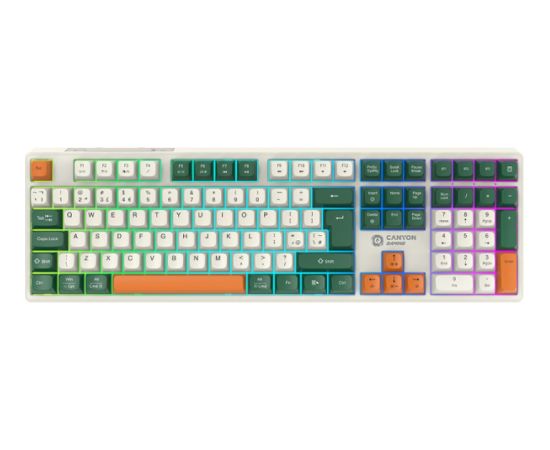 KLAVIATŪRA CANYON keyboard Shadder GKW-11 Mech RGB UK/US Wireless White Klaviatūras