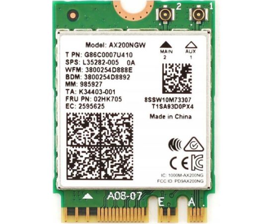 Tīkla karte Intel NIC WI-FI 6 AX200 2230 2x2 Новинки Компьютерная техника