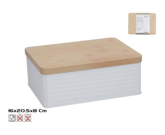 Taisnstūrveida metāla kaste 20.5x16x8 cm, DECORLIFE Citi virtuves piederumi