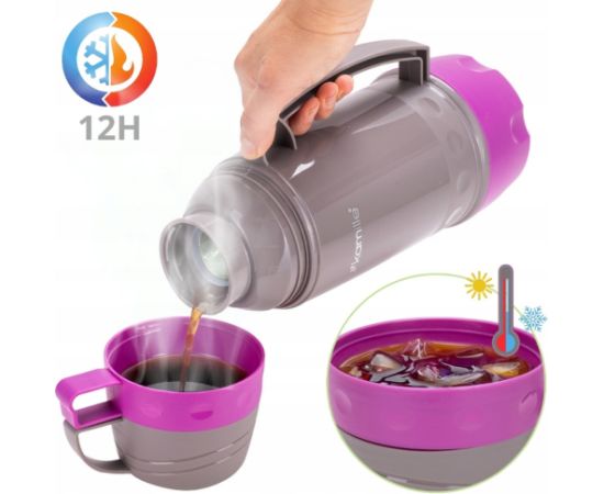 Termoss ar stikla ieliktni 1,0 L, 2080, KAMILLE Termosi