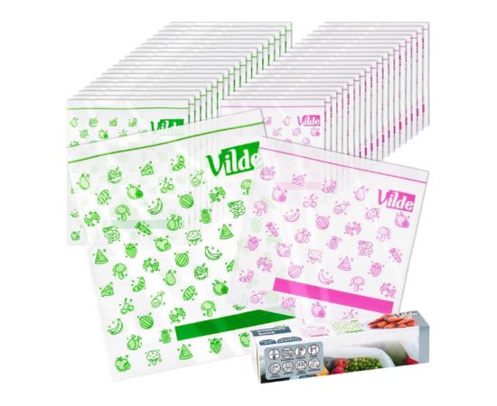 Ziplock pārtikas maisiņu komplekts (40 gab.), 229163, VILDE Citi virtuves piederumi