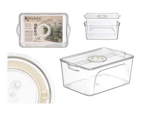 Liels ledusskapja organizators ar vāku, balts, 12.5×30×19.2 cm, 12510, Kinvara Citi virtuves piederumi
