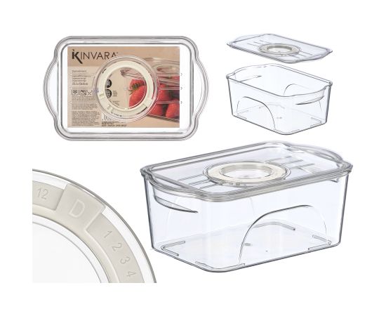 Mazs ledusskapja organizators ar vāku, balts, 8.5×21×13.2 cm, 12508, Kinvara Citi virtuves piederumi