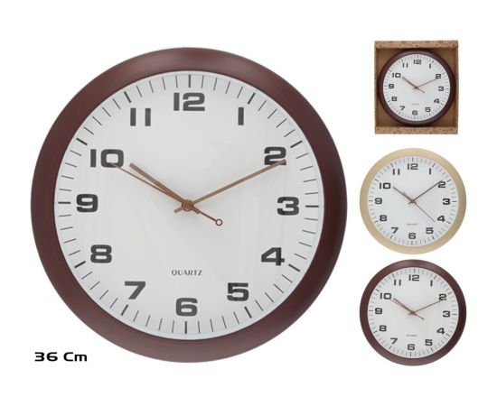 Koka efekta sienas pulkstenis 36 cm, 2 veidi, 36 x 36 x 4,5 cm, DECORLIFE Pulksteņi