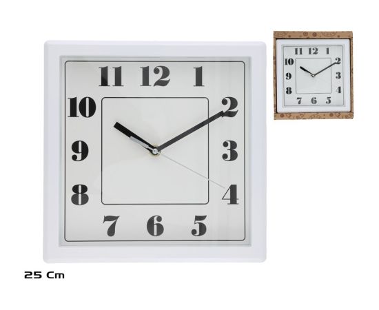 Белые настенные часы, 25 x 25 x 4 см, DECORLIFE Часы на стене