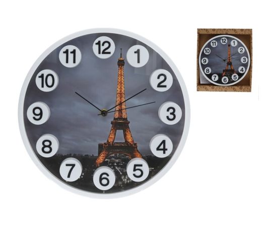 Настенные часы «Eiffel» с 3D цифрами, 30 x 30 x 4,5 см, DECORLIFE Часы на стене