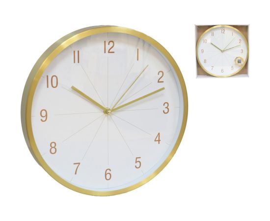 Настенные часы 30 см, золотые, 30 x 30 x 4 см, DECORLIFE Часы на стене