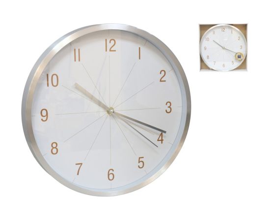 Настенные часы 30 см, серебристые, 30 x 30 x 4 см, DECORLIFE Часы на стене