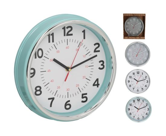 Sienas pulkstenis 29 cm, 3 veidi, 29 x 7 x 28 cm, DECORLIFE Pulksteņi