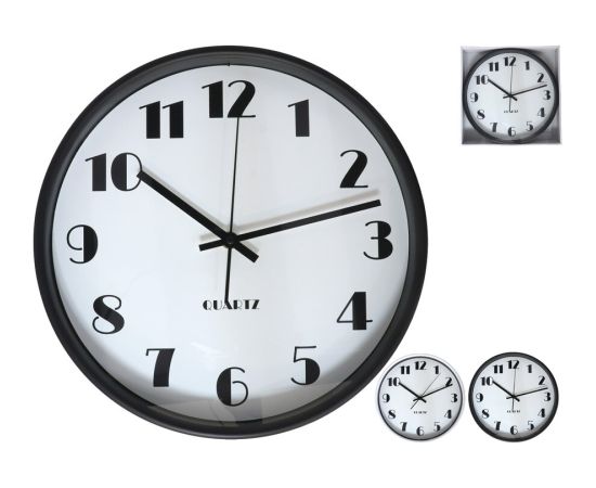 Настенные часы 30 см, крупные цифры, 2 вида, 30 x 30 x 4 см, DECORLIFE Часы на стене