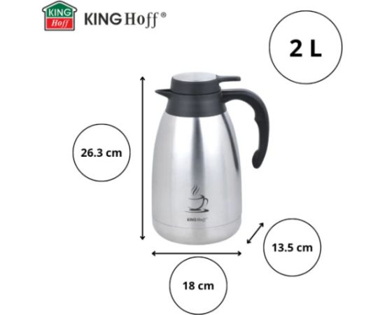 Termoss, tērauds, 2 L, dubultsienu, KINGHoff, KH 1994 Termosi