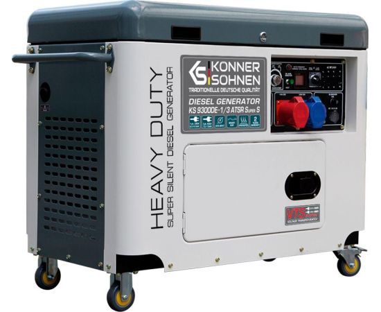 Ģenerators dīzeļa Könner & Söhnen 9300DE-1/3 ATSR Super S, 7000 W Ģeneratori 