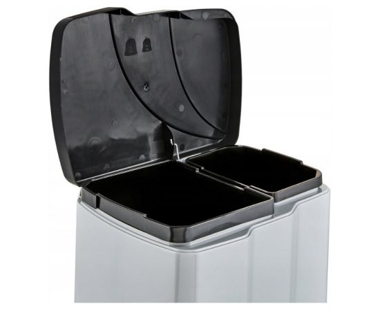Keeeper Мусорное ведро с педалью для сортировки отходов, 7+15 л, Gunnar, 39,5x29x43,5 см, светло-серебристый. Новинки Для дома и сада 