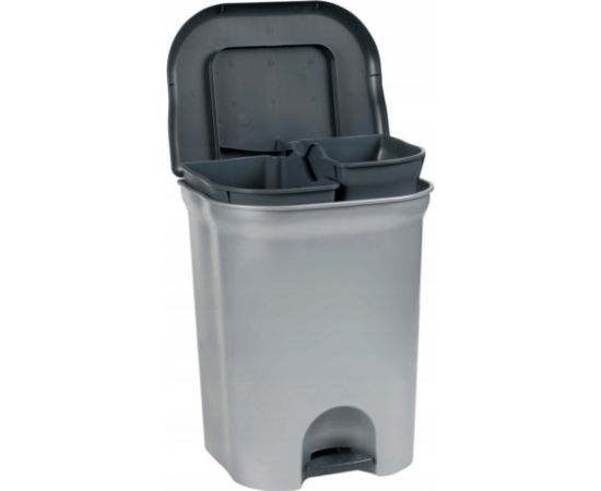 Keeeper Мусорное ведро с педалью для сортировки отходов, 2x11 л, Torge, 37,5x29,5x46 см, светло-серебристый. Новинки Для дома и сада 