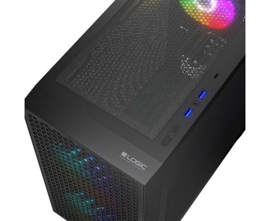 Logic 3 Logic DART PRO ARGB MINI USB-C PC Case Black Datoru korpusi