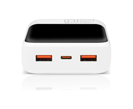 Powerbank 20 000mAh, 2x USB, 1x USB-C 22,5W, QC4+, LCD screen, white Power Banks