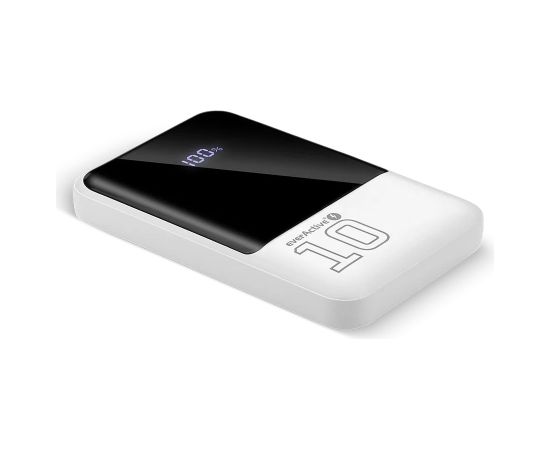 Powerbank 10 000mAh, 2x USB, 1x USB-C 22,5W, QC4+, LCD screen, white Power-банки